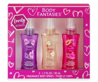 Body Fantasies Body Spray 3 Piece Gift Set, Lovely Scents Collection 50ML