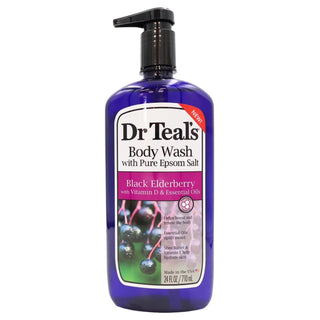 DR TEALS BODY WASH BLACK ELDERBERRY WITH VITAMIN D &ESSENTIAL OIL-240z Perfect Trust Beauty
