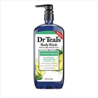 Dr Teal’s Glow & Hydrate Body Wash with Ceramides & Avocado Essential Oils, 710ml