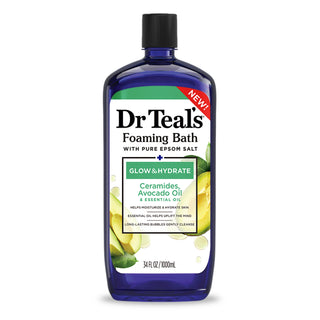 Dr Teal's Glow & Hydrate Foaming Bath with Avocado Oil & Essential Oils - 1000ml | Dr Teal’s
