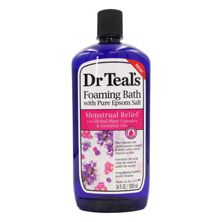 Dr Teal's Menstrual Relief Foaming Bath with Epsom Salt & Herbal Plant Complex - 1000ml | Dr Teal’s