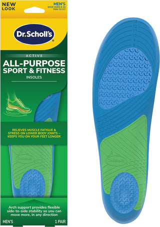Dr. Scholl’s Sport Insoles - Superior Shock Absorption and Arch Support to Reduce Muscle Fatigue and Stress on Lower Body Joints for Men