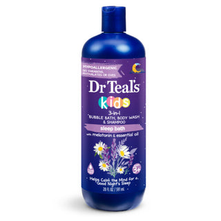 Dr Teal's Kids 3-in-1 Bubble Bath, Body Wash & Shampoo with Melatonin, 591ml