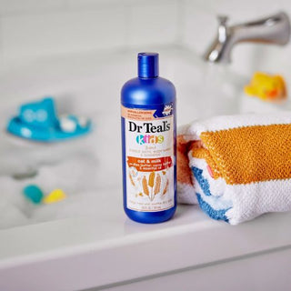 Dr Teal's Oat & Milk with Shea Butter, Cocoa Butter & Essential Oil 3-in-1 Bubble Bath, Body Wash, & Shampoo, 591ml