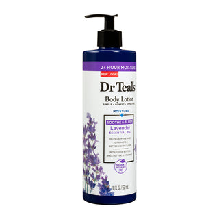 Dr Teals Soothe and Sleep Lavender Essential oil Body lotion-side, 532ml