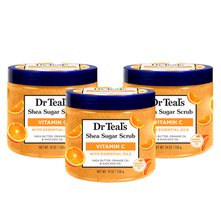 Dr Teal's Shea Sugar Scrub, Citrus, Vitamin C & Essential Oil Trio - 538G