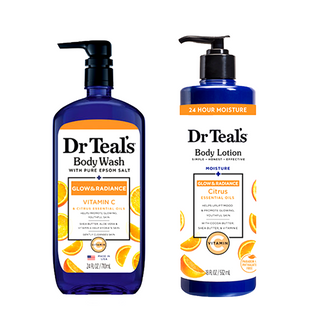 Dr Teal’s Vitamin C Body Lotion 532ml. + Glow Radiance Body Wash With Vitamin C & Citrus Essential Oils, 710ml