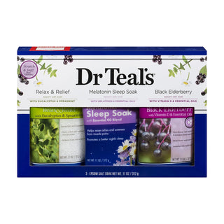 Dr Teals Mini Salt Soak Gift Set Eucalyptus, Melatonin & Black elderberry