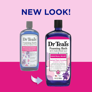 Dr Teal's Menstrual Relief Foaming Bath with Epsom Salt & Herbal Plant Complex - 1000ml | Dr Teal’s