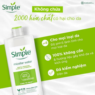 Simple Kind to Skin Hydrating Micellar Cleansing Water, 400ml