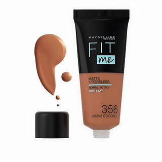 Maybelline Fit Me Matte + Poreless Liquid Foundation Makeup, 356 Warm Coconut, 1 fl oz