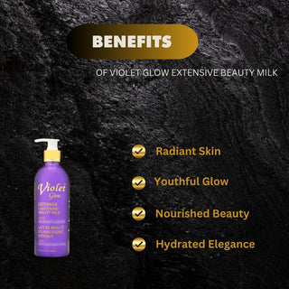 Violet Glow Extensive Lightening Beauty Milk with Sweet Violet Flower Extract & Rice Bran Oil, 500ml