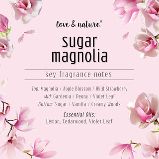 Love & Nature Vegan Fragrance Body Mist, Sugar Magnolia with Essential Oils 237ml