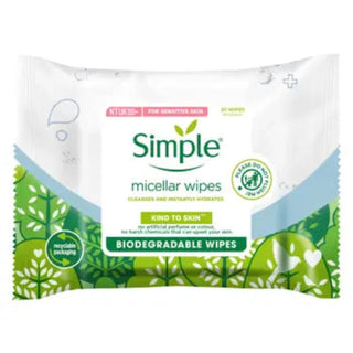 Simple Kind to Skin Micellar Makeup Remover Wipes  20Pcs