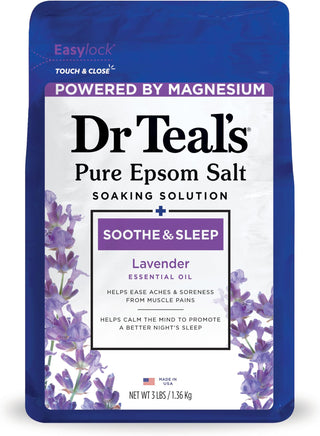 Dr Teal's Epsom Magnesium Salt Soak, Soothe & Sleep with Lavender,1360ml