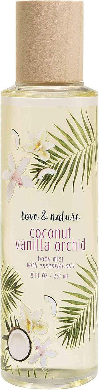 LOVE & NATURE Coconut Vanilla Orchid Body Mist For Unisex, 237 ml