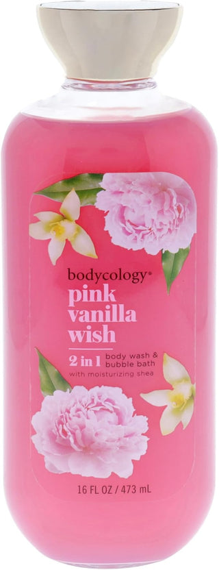 Bodycology 2 In 1 Body Wash & Bubble Bath Pink Vanilla Wish 473ml