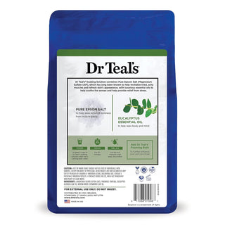 Dr Teal's Epsom Magnesium Salt Soak, Relax & Relief with Eucalyptus and Spearmint 1360ml