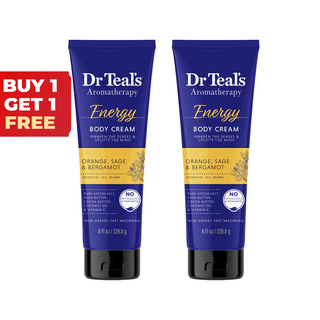 Dr Teal's Aromatherapy Energy Body Cream Orange Sage & Bergamot 226.8ml Plus 1