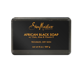 SheaMoisture Bar Soap African Black Soap for Troubled Skin Cleanser with Shea Butter 8 oz