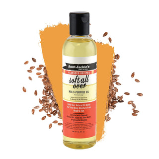 Aunt Jackie's Flaxseed Recipes Soft All Over, Multi-Use Oil for Hair and Body, Enriched with Flaxseed 237ml