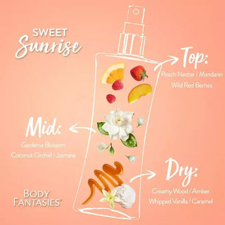 Body Fantasies Body Spray 3 Piece Gift Set, Lovely Scents Collection