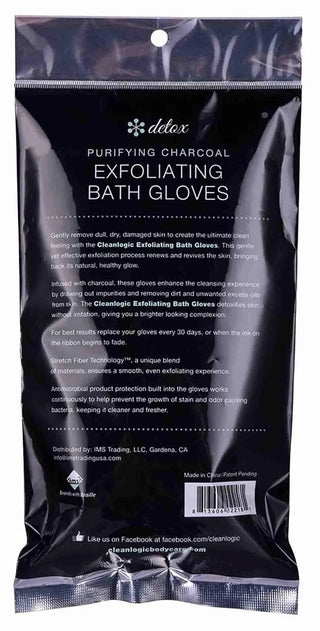 Clean Logic Detox Charcoal Exfoliating Bath Glove,