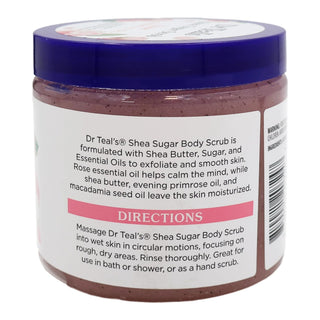 DR TEAL'S SHEA SUGAR SCRUB WITH ROSE ESSENTIAL OIL - 538G Perfect Trust Beauty