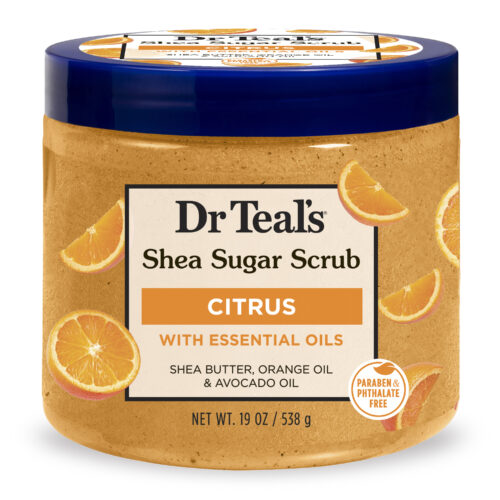 Dr Teal's Shea Sugar Scrub, Citrus, Vitamin C & Essential Oil - 538G - Perfect Trust Beauty