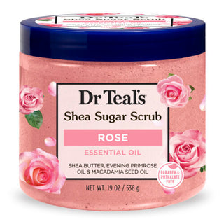 DR TEAL'S SHEA SUGAR SCRUB WITH ROSE ESSENTIAL OIL - 538G
