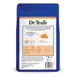 Dr Teal's Epsom Salt Magnesium Soak, Glow & Radiance with Vitamin C & Citrus Essential Oils,1,361g