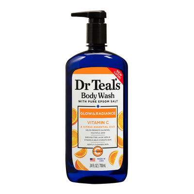 Dr Teal's Glow Radiance Body Wash With Vitamin C & Citrus Essential Oils, 710ml - Perfect Trust Beauty