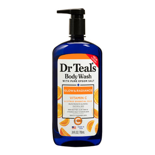 Dr Teal’s Vitamin C Body Lotion 532ml + Glow Radiance Body Wash With Vitamin C & Citrus Essential Oils, 710ml+ Shea Sugar Scrub, Citrus, Vitamin C & Essential Oil - 538ml