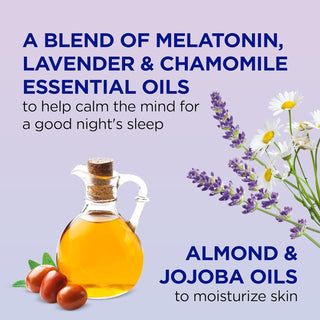 Dr Teal's Moisturizing Bath & Body Oil, Sleep Blend with Melatonin, Lavender & Chamomile Essential Oils, 260ml