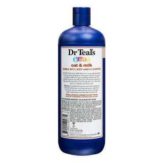 Dr Teal's Oat & Milk with Shea Butter, Cocoa Butter & Essential Oil 3-in-1 Bubble Bath, Body Wash, & Shampoo, 591ml