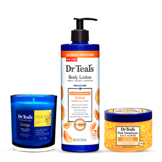 Dr Teal's Vitamin C Body Care Bundle with Aromatherapy Energy Candle