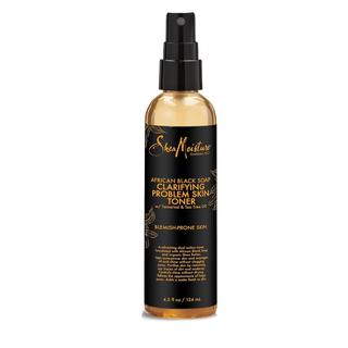 SheaMoisture African Black Soap clarifying toner for acne-prone skin, made with Witch Hazel, Oat, and Tea Tree Oil. Sulfate-free, paraben-free, and cruelty-free