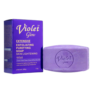 Violet Glow Extensive Exfoliating Purifying Soap with Sweet Violet Flower Extract, 200g