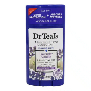 Dr Teal's Aluminum Free Deodorant, Lavender Vanilla with Essential Oils, 2.65 oz