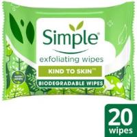 Simple Kind To Skin Exfoliating Cleansing Facial Wipes 20Pcs