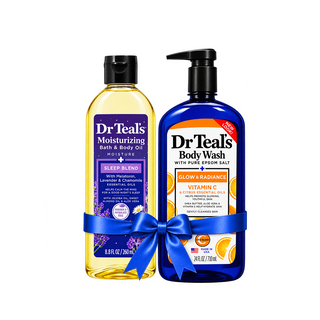 Dr Teal's Bundle - Bath & Body Sleep Blend Melatonin Oil + Vit C Body Wash