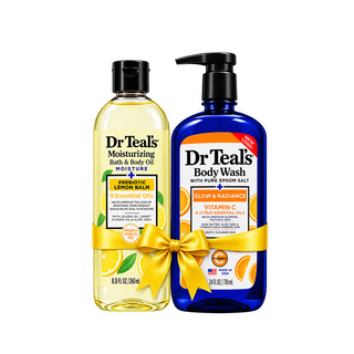 Dr Teal's Bundle - Bath & Body Prebiotic Lemon Balm Oil + Vit C Body Wash