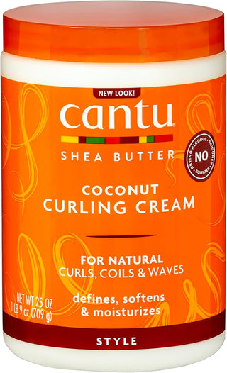 Cantu Salon size Coconut Curling Cream with Shea Butter for Natural Hair, 709ml
