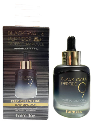 Farmstay Peptide9 and Black Snail Perfect Ampoule deep replenishing 35ml