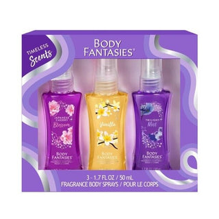 Body Fantasies Body Spray 3 Piece Gift Set, Timeless Scents Collection, 50ml